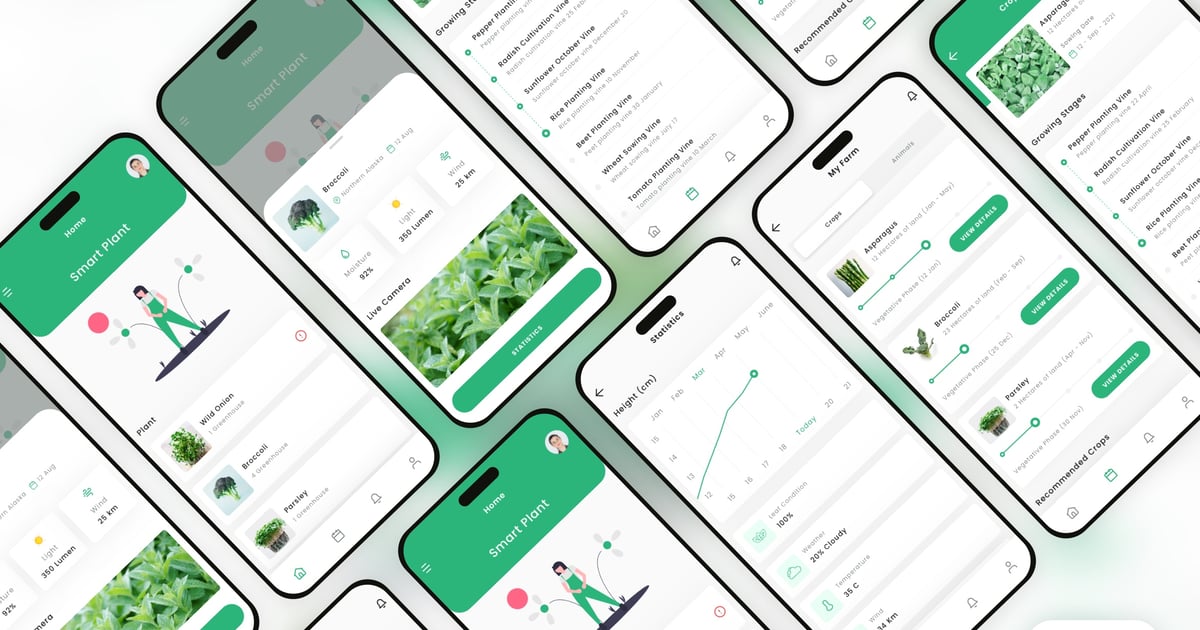 AgroMind mobile chat interface mockup